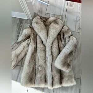 Genuine fox fur coat